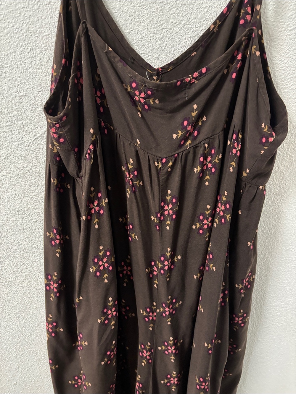 NATURAL LIFE Brown Jumpsuit with Pink Printed Hem - Picture 6 of 6